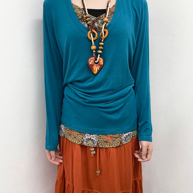 히피 에스닉 레이어드 슬리브