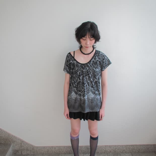Anne mone lace printing top