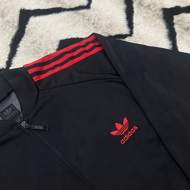 [XL]아디다스 슈퍼스타 트랙탑/블랙레드