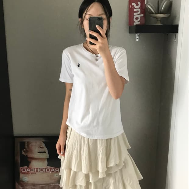 폴로 랄프로렌 포니로고 화이트 반팔티