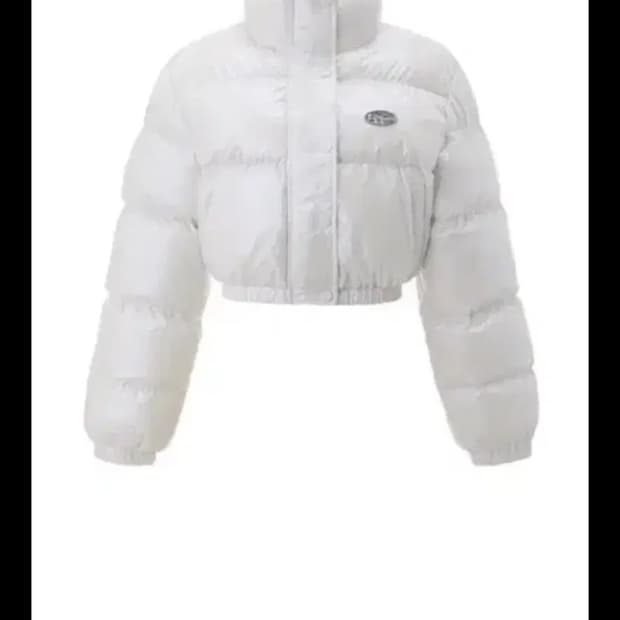 카키포인트 메탈 심볼 글로시 패딩 화이트