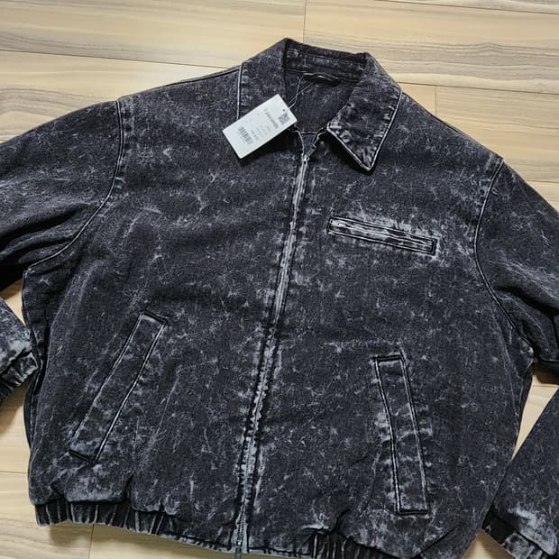 에잇세컨즈스톤워싱데님패딩집업블루종L