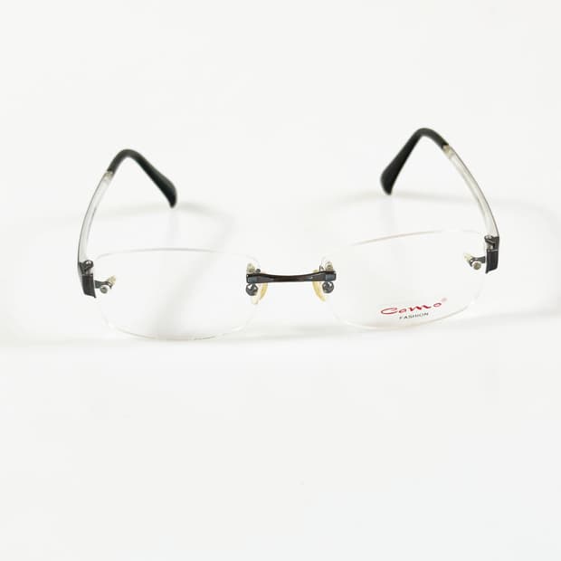 CAMO 무테 스퀘어 티타늄 톤 메탈 빈티지 안경