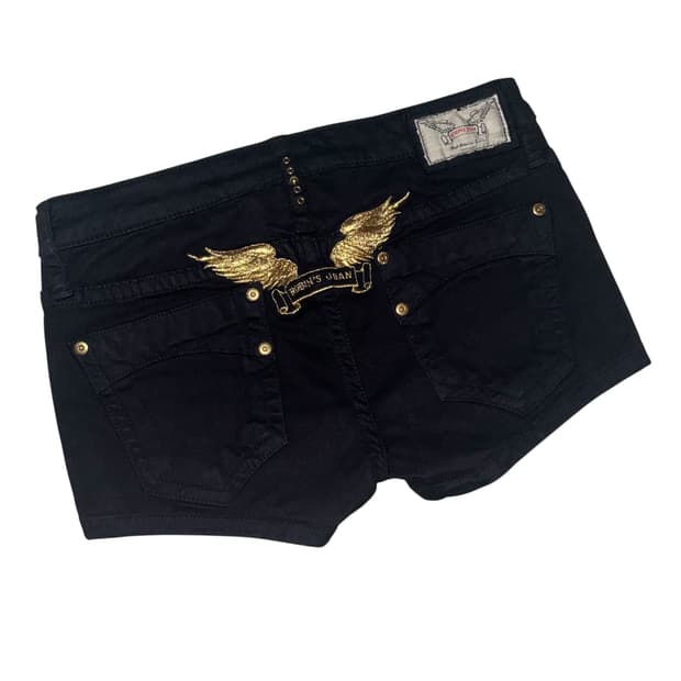 로빈스진 숏팬츠 반바지 블랙 골드 갸루 펑크