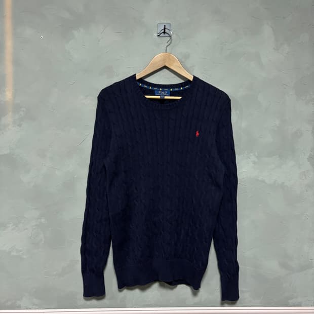 폴로 랄프로렌 신형 꽈배기 니트 네이비