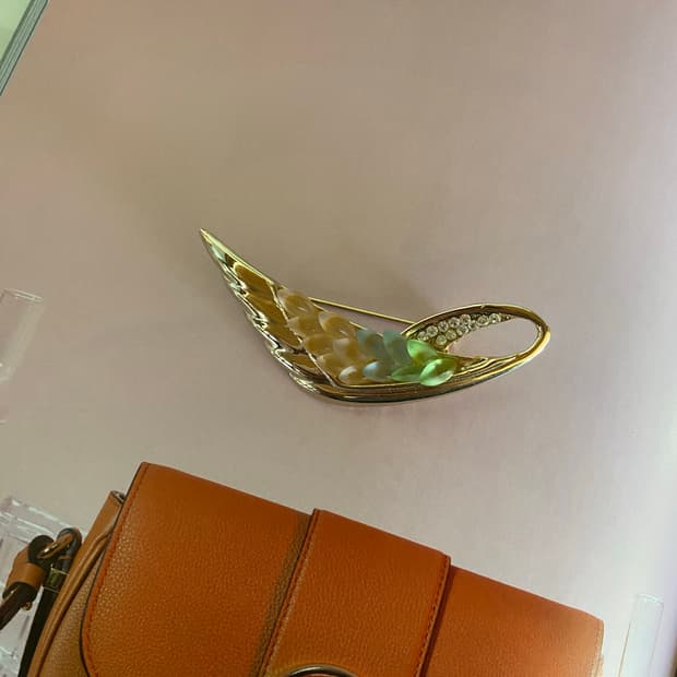 빈티지 파스텔 무광 리프 브로치