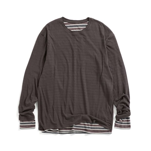 해칭룸 투페이스 스트라이프 티 브라운 2