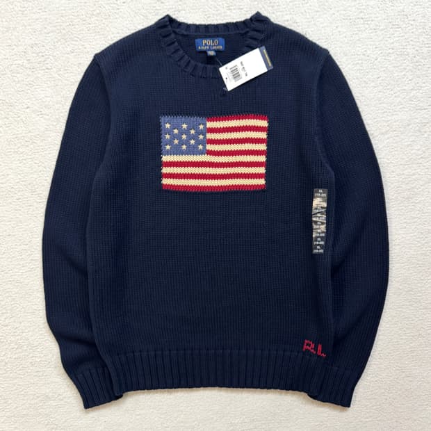 폴로 네이비 성조기 니트