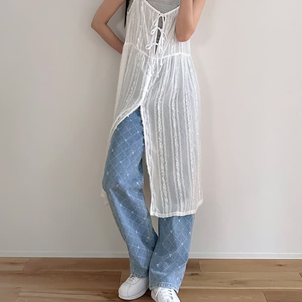 마가린핑거스 LACE CHIFFON ONE PIECE (WHITE)(새상