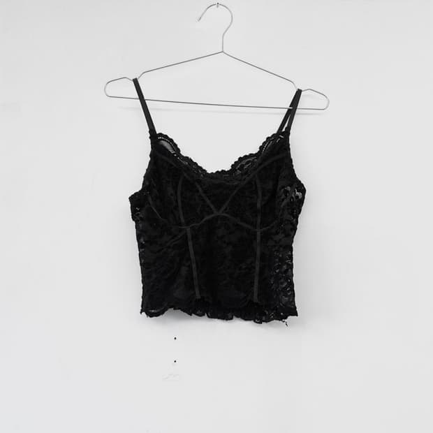 Lace camisole sleeveless / black