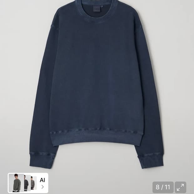 트래드클럽 피그먼트 워싱 오버 맨투맨 m사이즈