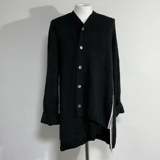 18aw 꼼데가르송 옴므플러스 비대칭 사선 가디건 l