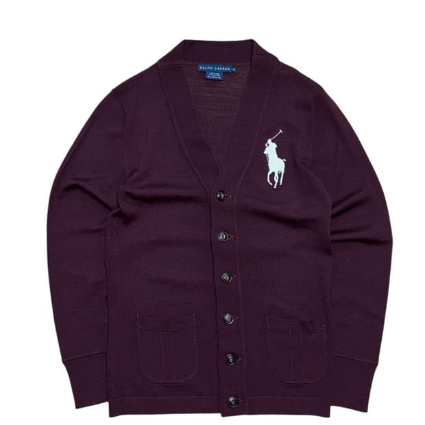 폴로 랄프로렌 빅포니 버건디 가디건