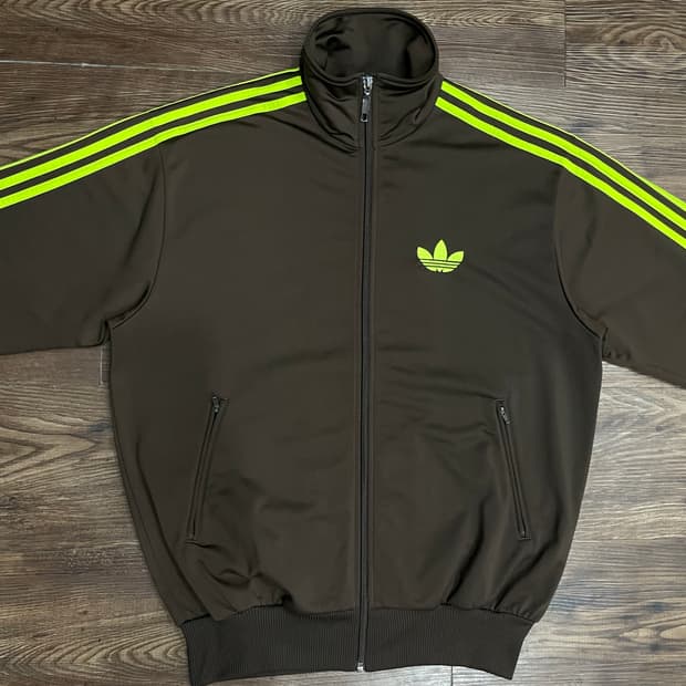 아디다스 파이어버드 트랙탑 져지 브라운 형광