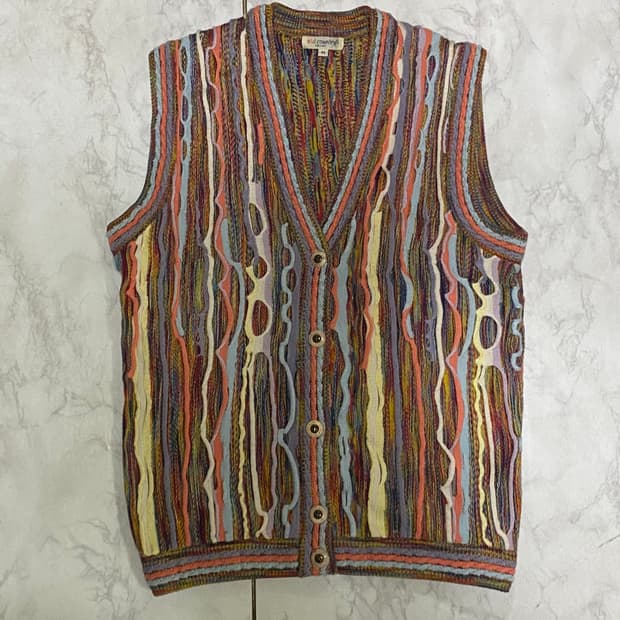 쿠지스타일 케이블 니트 조끼 베스트 사이즈 95