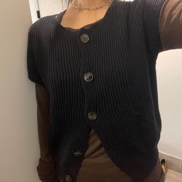 마시모 두띠 네이비 니트 베스트