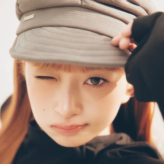 Pleats shirring cap GREY