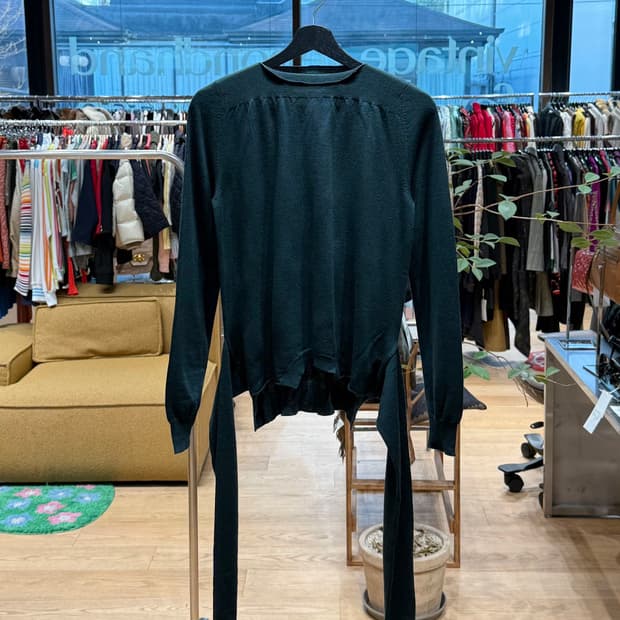 mm6 그린 레이어드 울 니트 