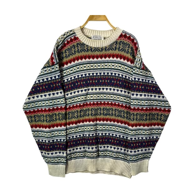 [ASHLEY] USA MADE 페어아일 코튼 니트