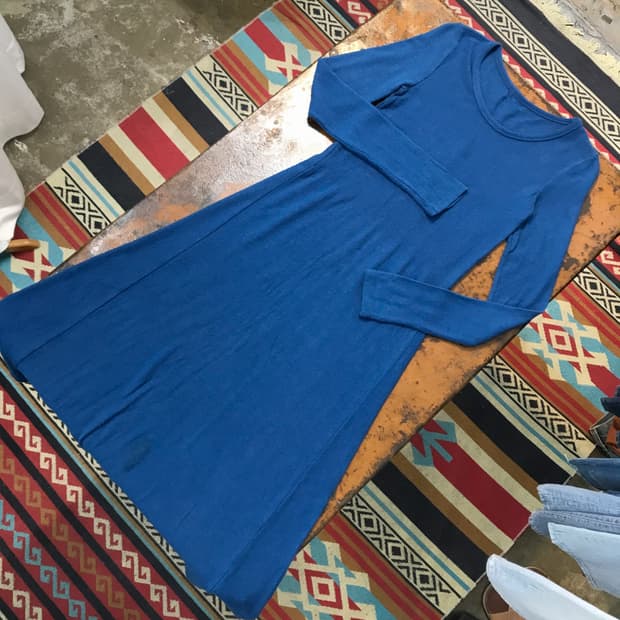 Italy 베네통 인디 블루 울 맥시 롱 원피스 여성 44 55 사이즈