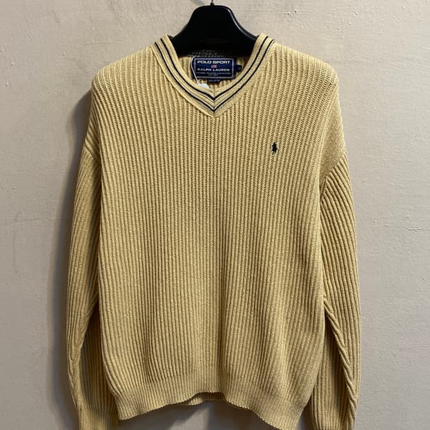 폴로 스포츠 V넥 니트 스웨터