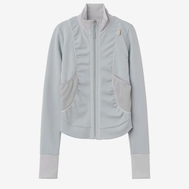 스컬프터 Shirring Zip-Up Jersey Baby Blue