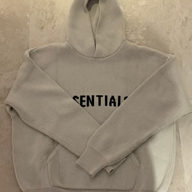 [M]에센셜 니트 후드 오트밀