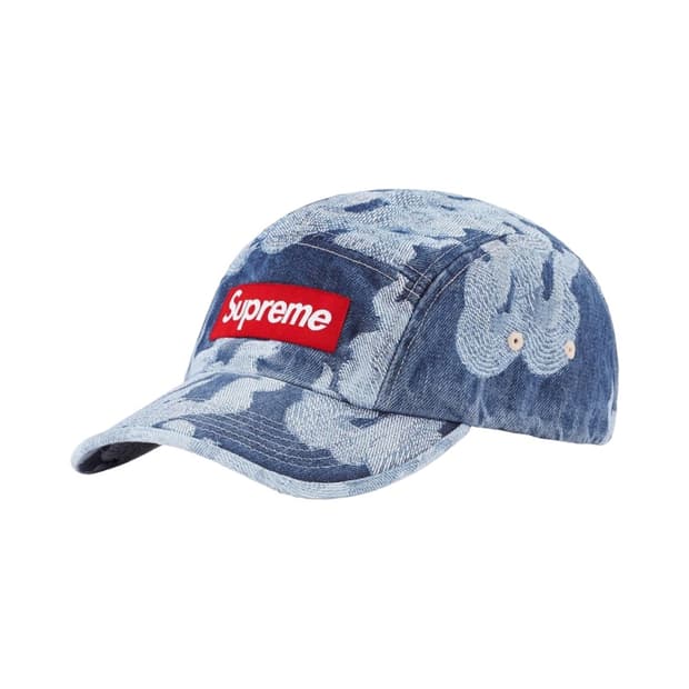 슈프림 플레임 자카드 데님 캠프캡