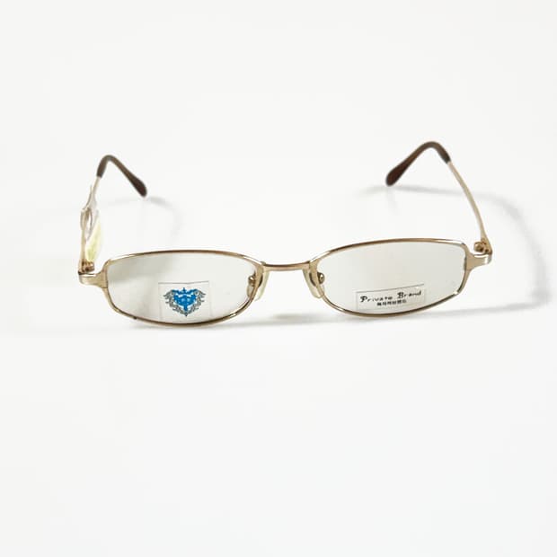 90s PRIVATE BRAND 골드 슬림 스퀘어 메탈 빈티지 안경