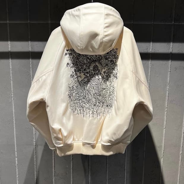 송지오 컬렉션 아트워크 리버시블 후드 점퍼