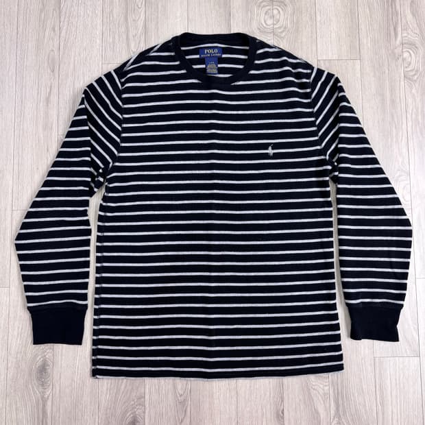 폴로 랄프로렌 스트라이프 엄성현 와플 니트