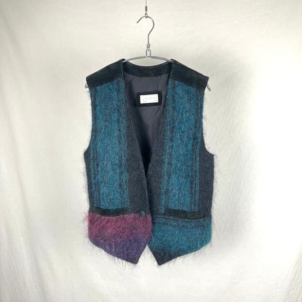 Vintage(Made in canada) 모헤어 스웨이드 도킹 베스트 