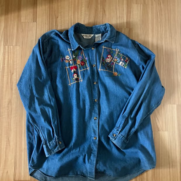 빈티지 자수셔츠 