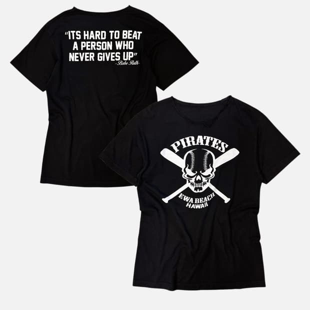pirates skull lettering t-shirt