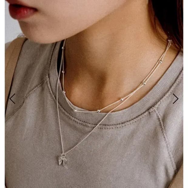 새상품)스칼렛또 2 wing pendant layered necklac