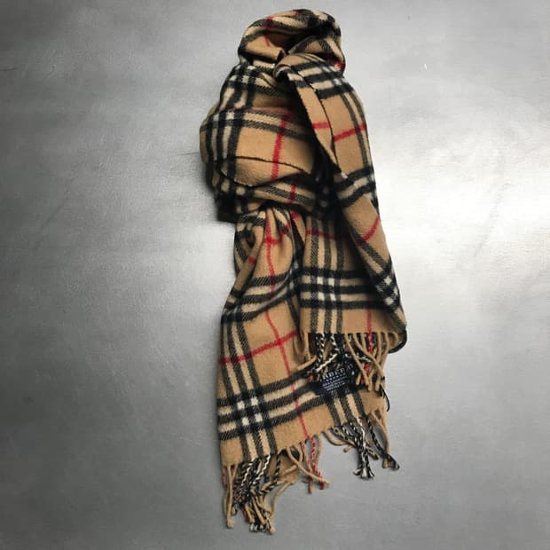 버버리 정품 램스울 머플러 베이지