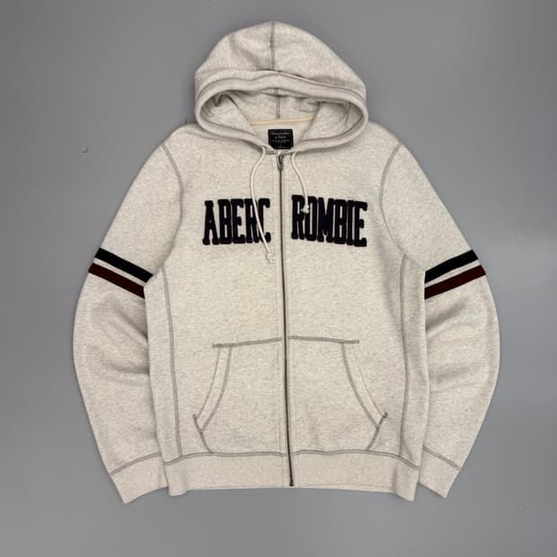 아베크롬비 루즈핏 패치 빅로고 스웻 후드집업