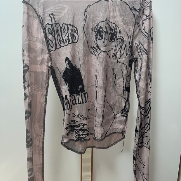 아니메 그래픽 긴팔 슬리브