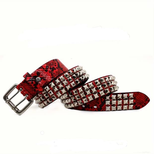 뱀피 스터드 벨트