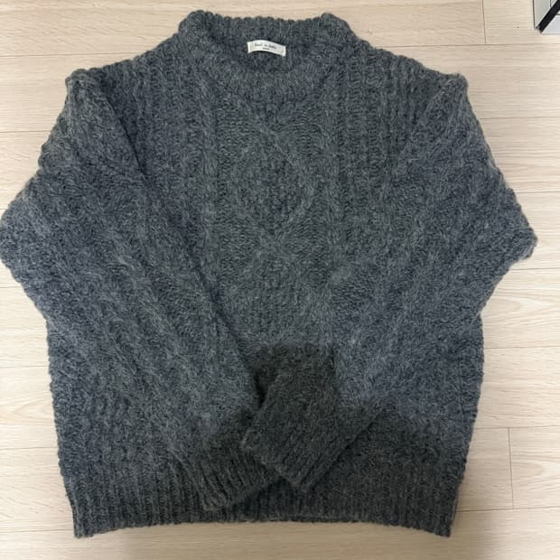 빈티지 그레이 피셔맨 스웨터