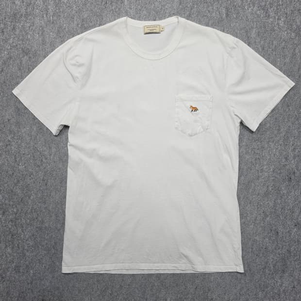 메종키츠네 프로파일 폭스 포켓 반팔티 XL