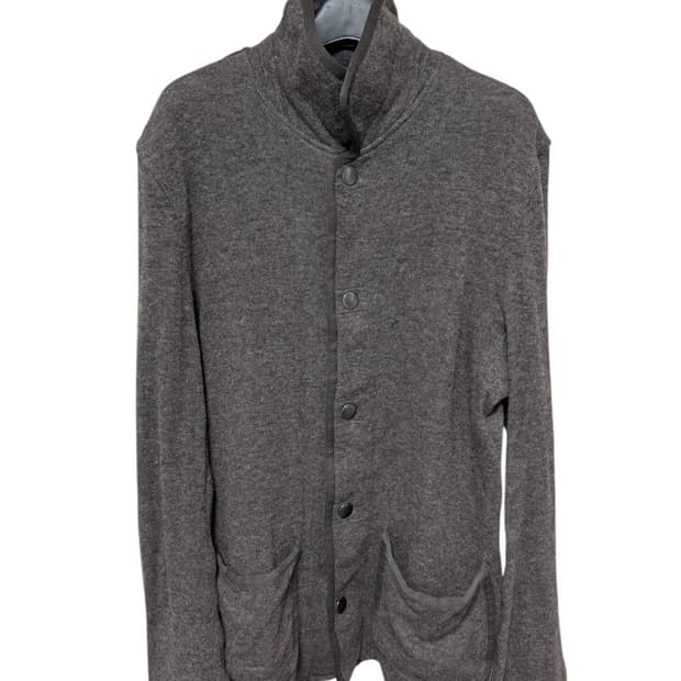 꼼데가르송 옴므 울 혼방 스냅 니트 자켓 AD2009