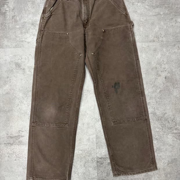 10s 칼하트 dkb 브라운 더블니 워크 팬츠