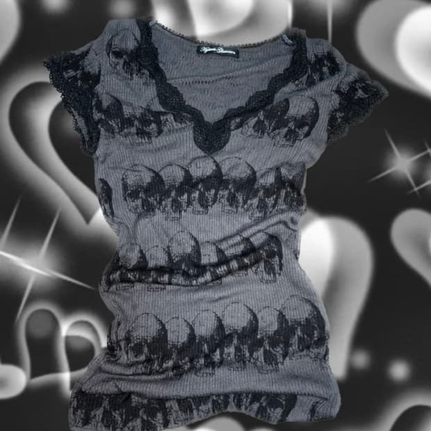 히스테릭글래머 해골 스컬 레이스반팔