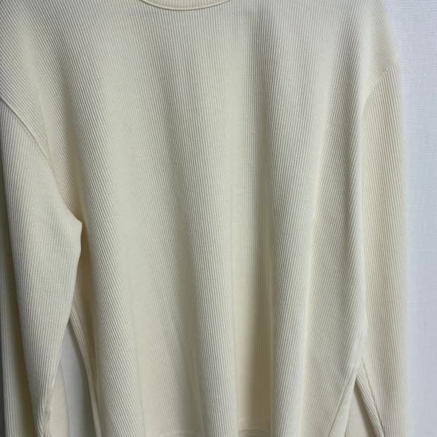 미나브 골지 크롭 롱 슬리브 [아이보리]