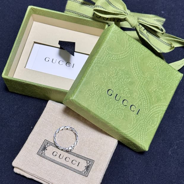 와이드 구찌 인터로킹 체인 반지(19호)