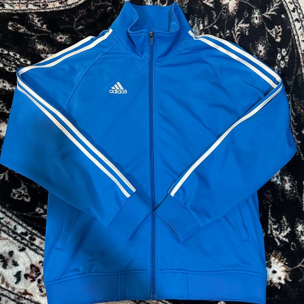 아디다스 삼선 블루 집업 자켓 져지 XL