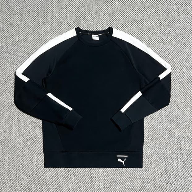 [L] Puma 푸마 검/흰 베이직 사이드라인 맨투맨
