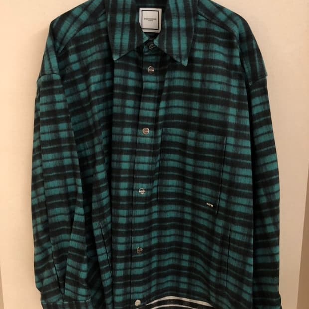 우영미 체크셔츠 그린 