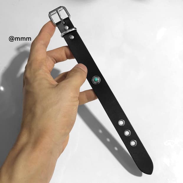 (Unisex) 터키석 스톤 가죽 팔찌